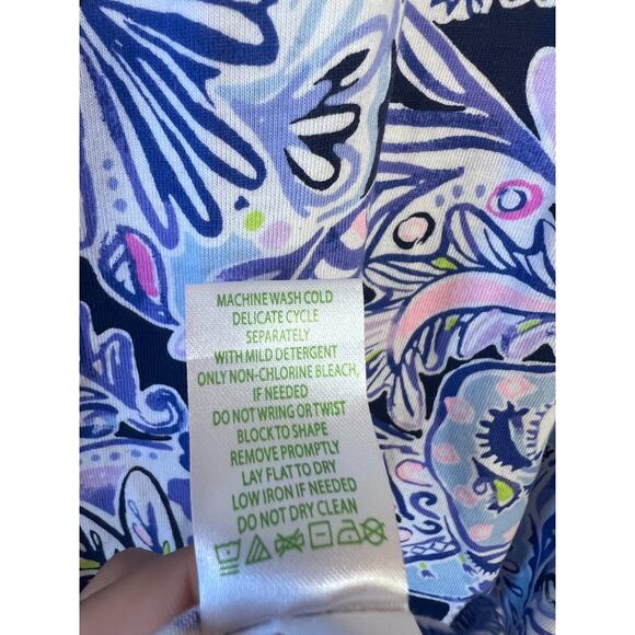 Lilly Pulitzer Size MED Short Sleeve Dress Purple Print Preppy Cute - Picture 3 of 6